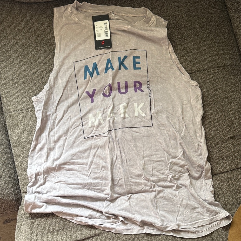 Peloton Flow Muscle Tank - Lavender/Silver with Red Logo Tag